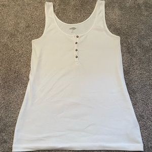 OLD NAVY- white tank top with buttons